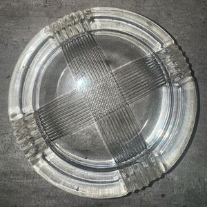 Clear Glass Ashtray Circle Vintage